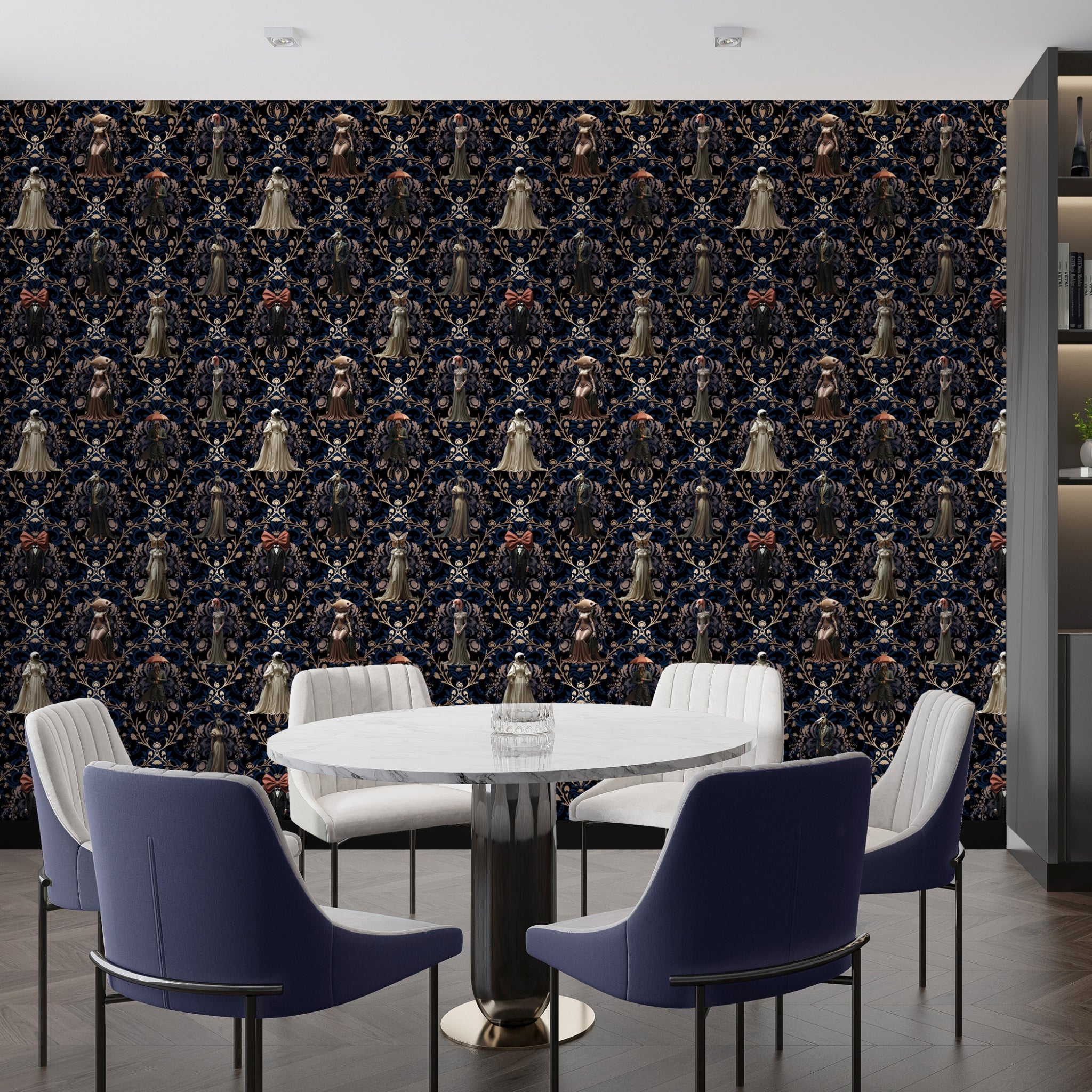 Papier peint Mascarade bleu de Nomad Design