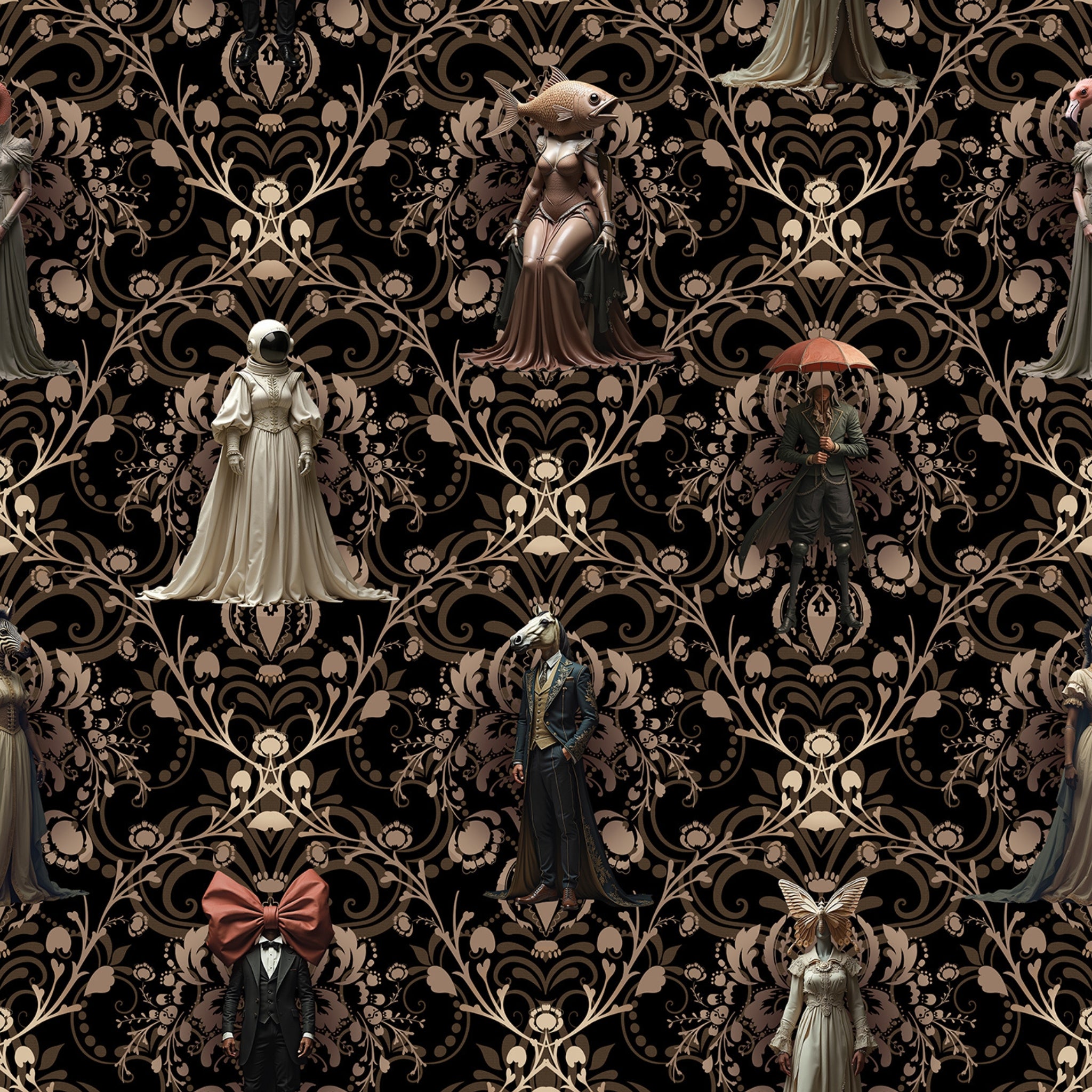 Papier peint Mascarade gold de Nomad Design