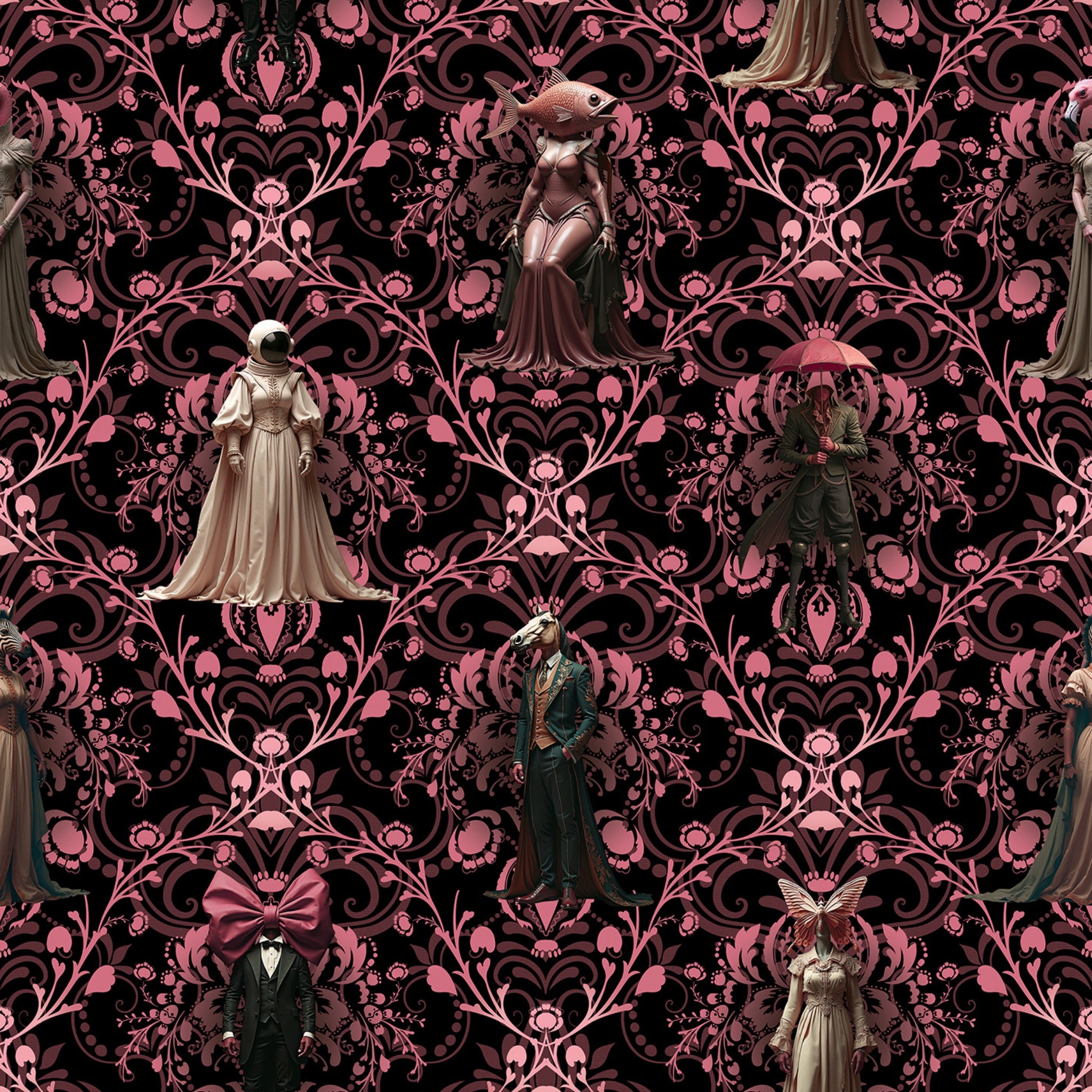 Papier peint Mascarade rosede Nomad Design