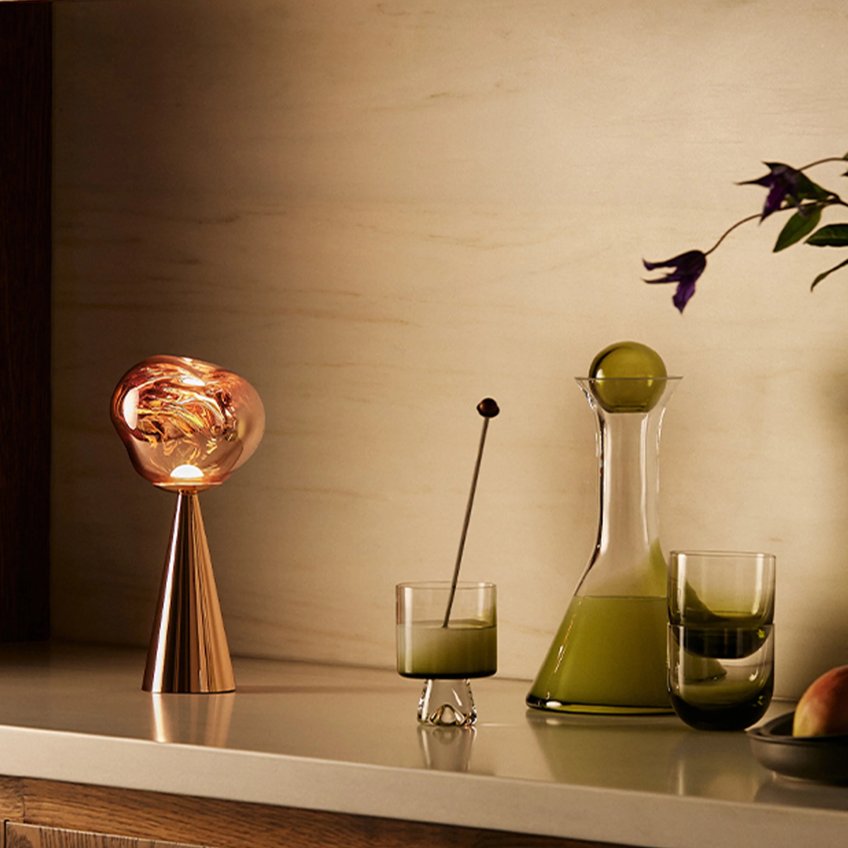 Lampe portable Melt Copper – LED rechargeable design | Maison Territo
