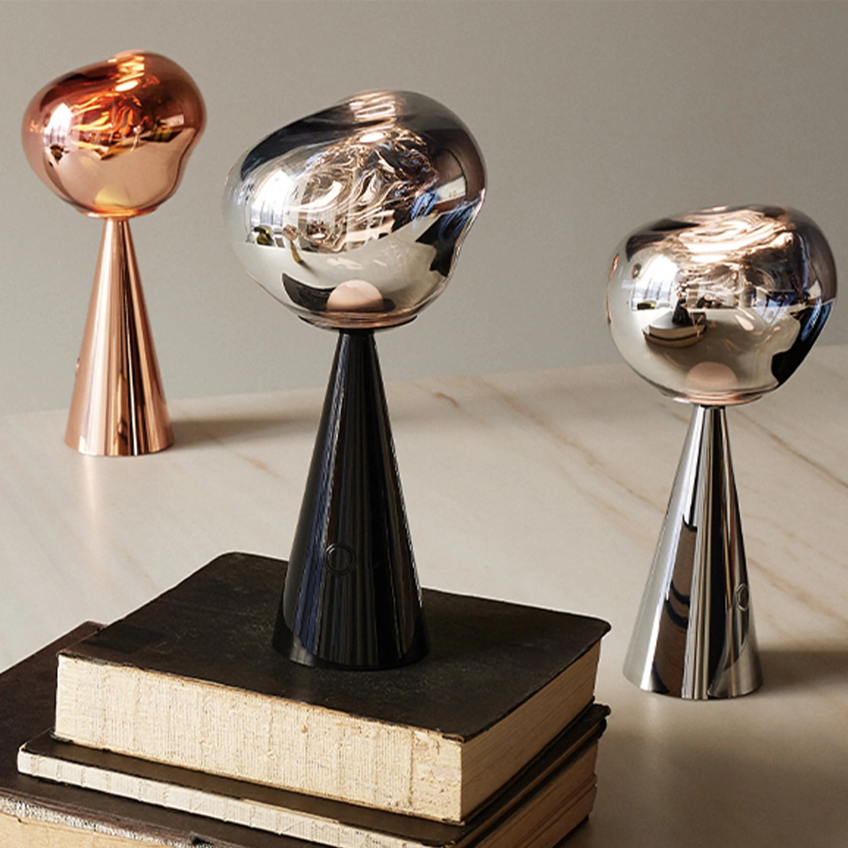 Lampe portable Melt Copper – LED rechargeable design | Maison Territo
