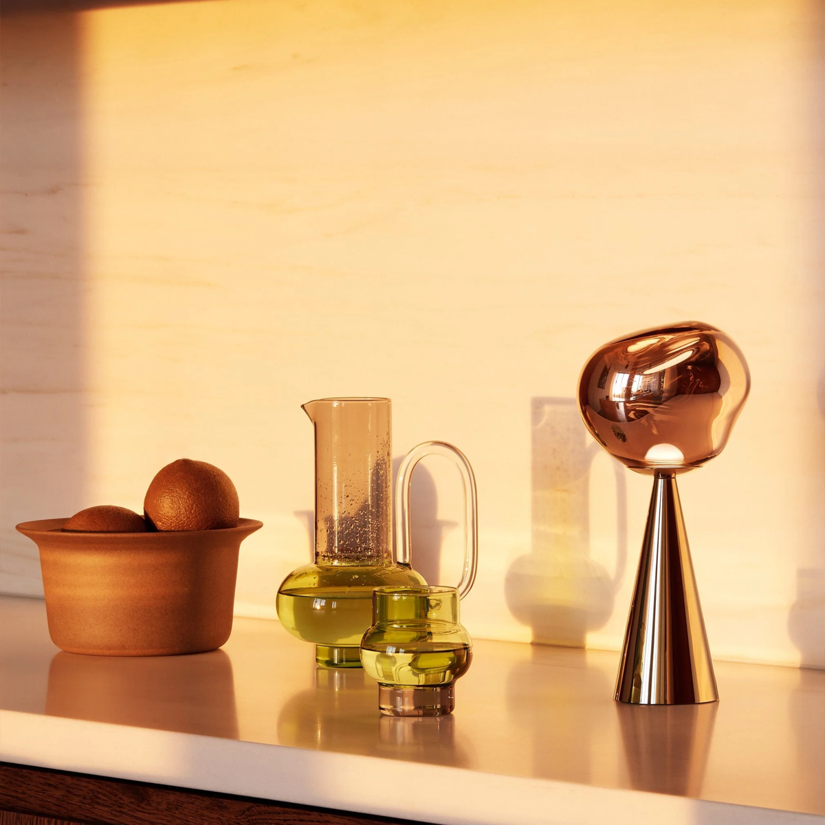Lampe portable Melt Copper – LED rechargeable design | Maison Territo