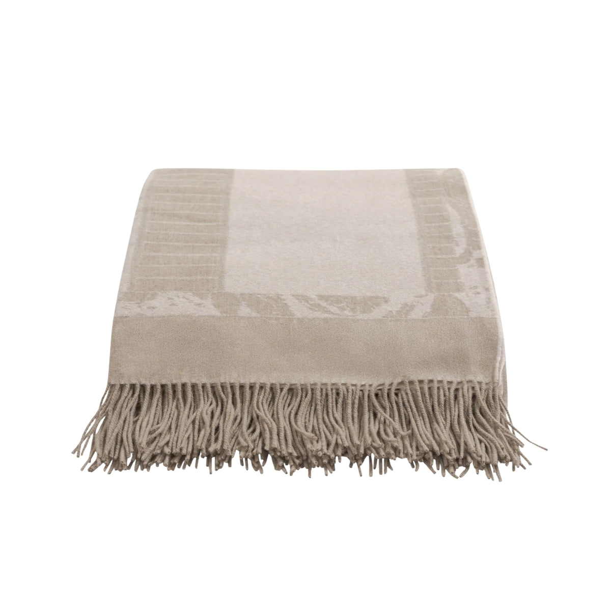 Plaid N°12 jacquard gris/blanc de Versace Home