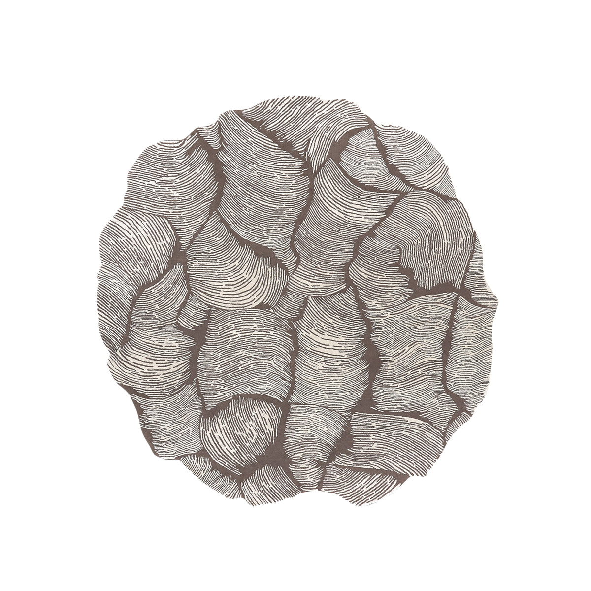 Tapis Oceano Round Taupe par Mohebban Milano