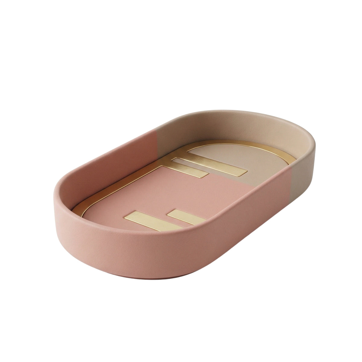 Plateau ovale Fendi O’Lock rose de Fendi Casa