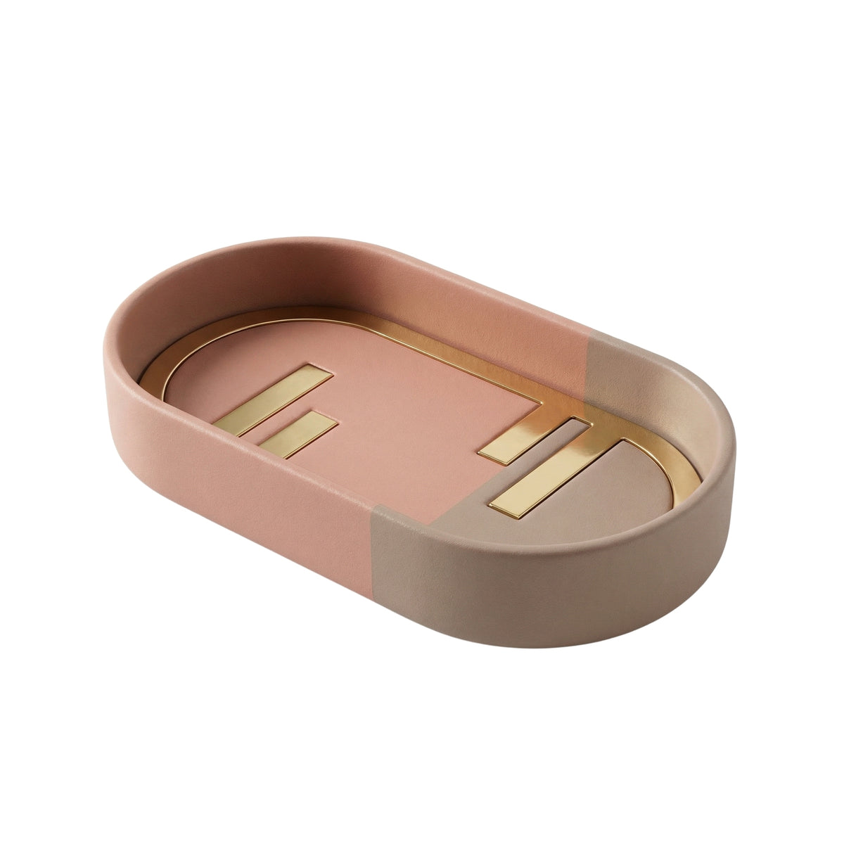 Plateau ovale Fendi O’Lock rose de Fendi Casa