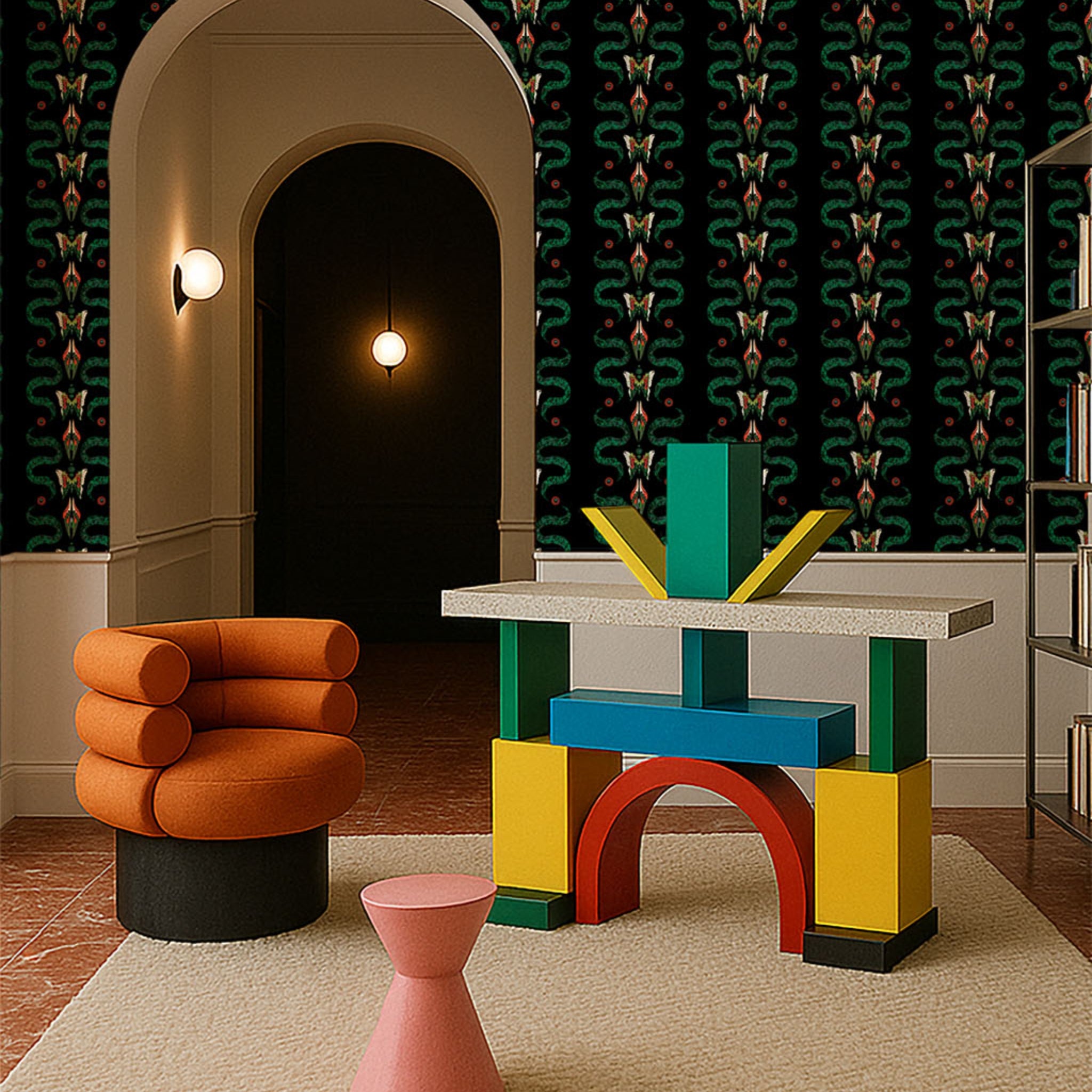 Papier peint Zigzag Bugs Onyx de Mavoix