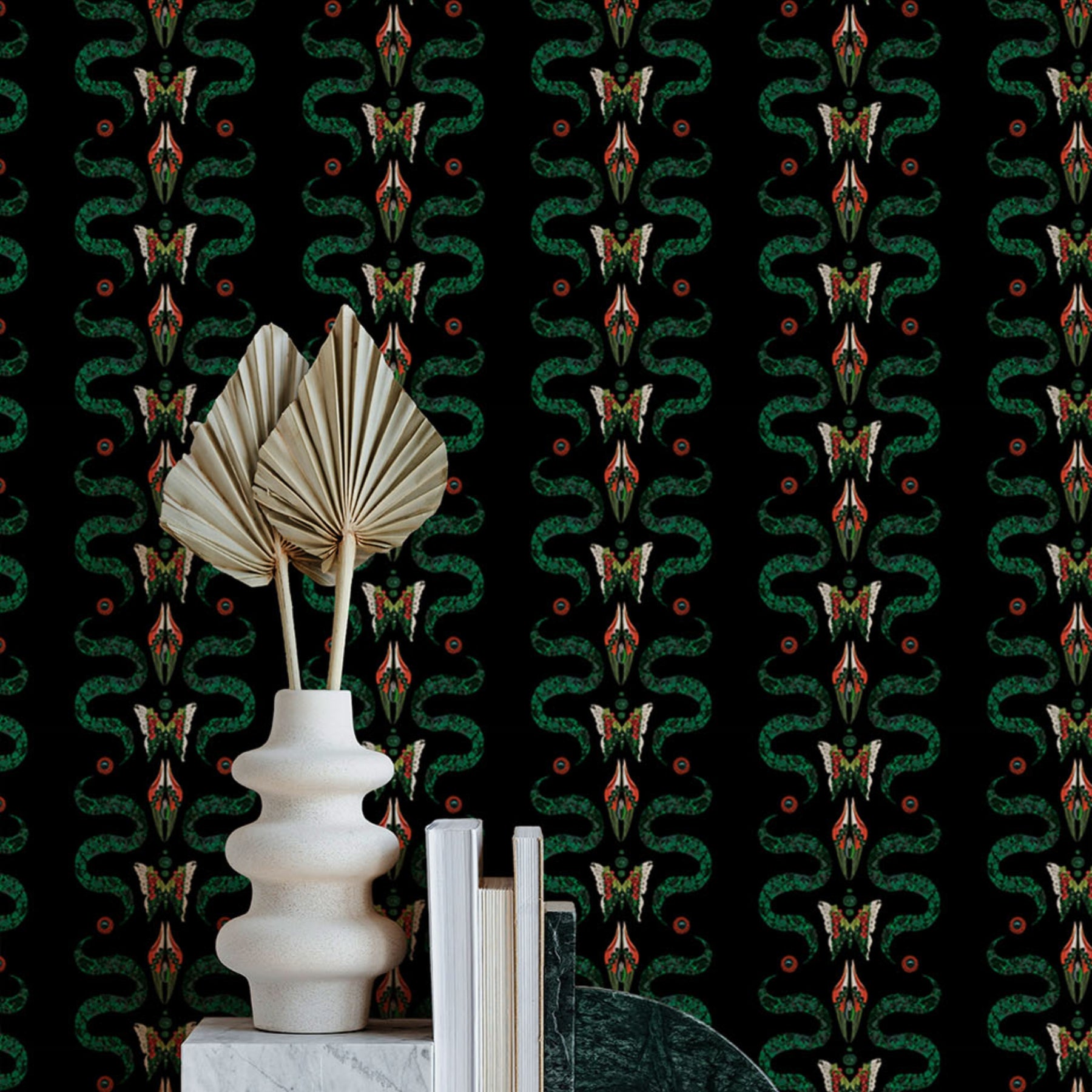 Papier peint Zigzag Bugs Onyx de Mavoix