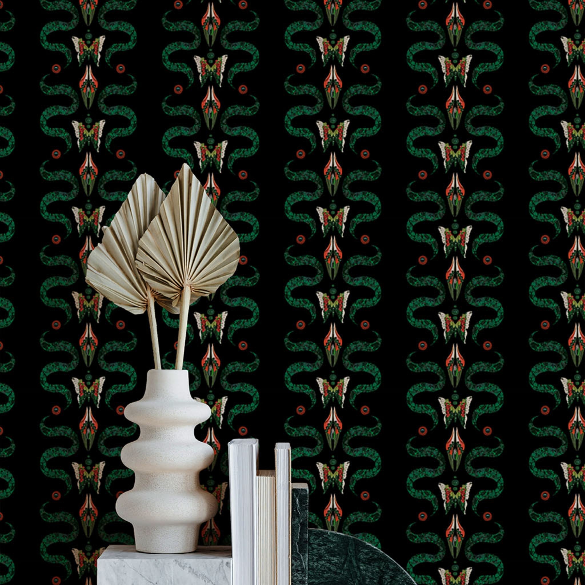 Papier peint Zigzag Bugs Onyx de Mavoix