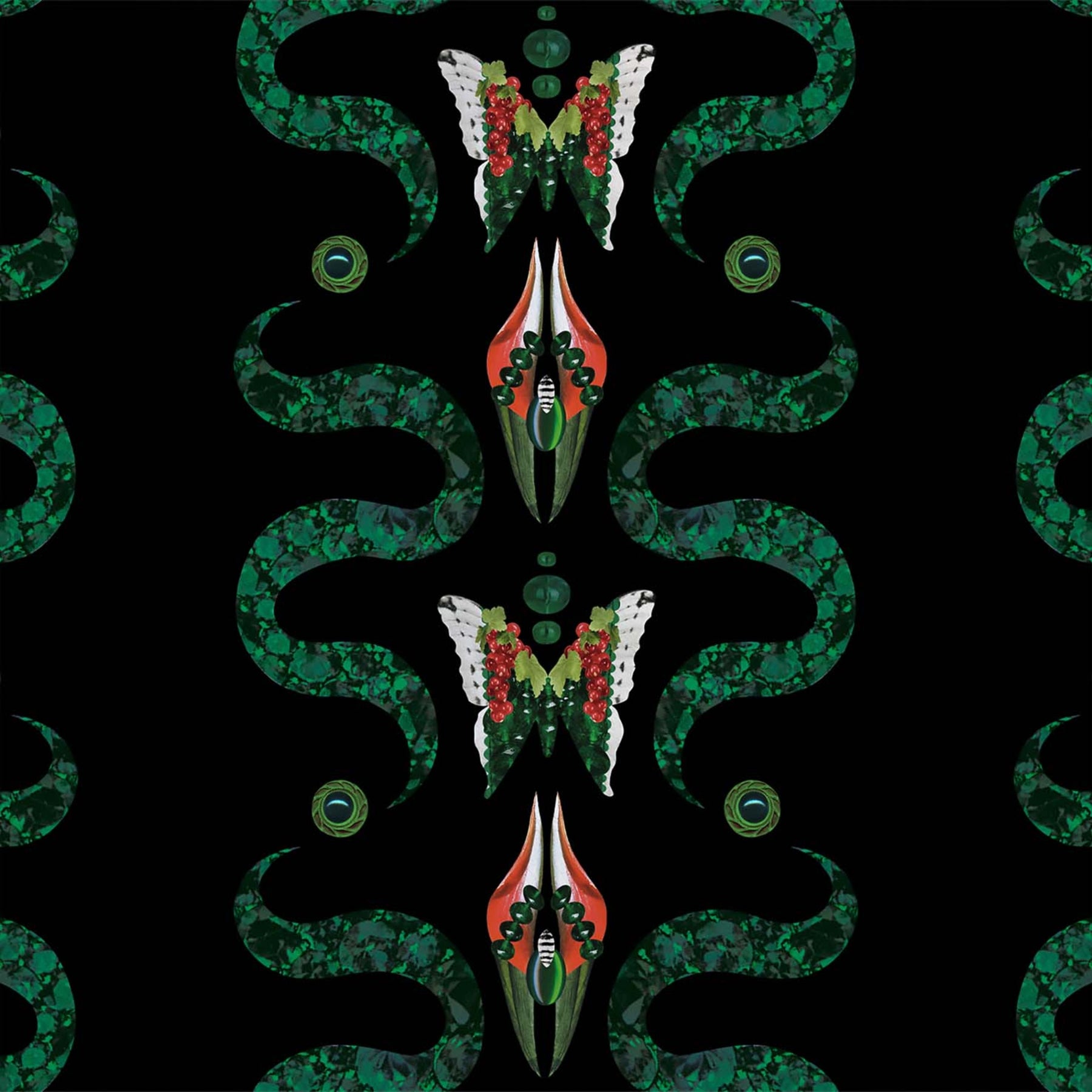 Papier peint Zigzag Bugs Onyx de Mavoix