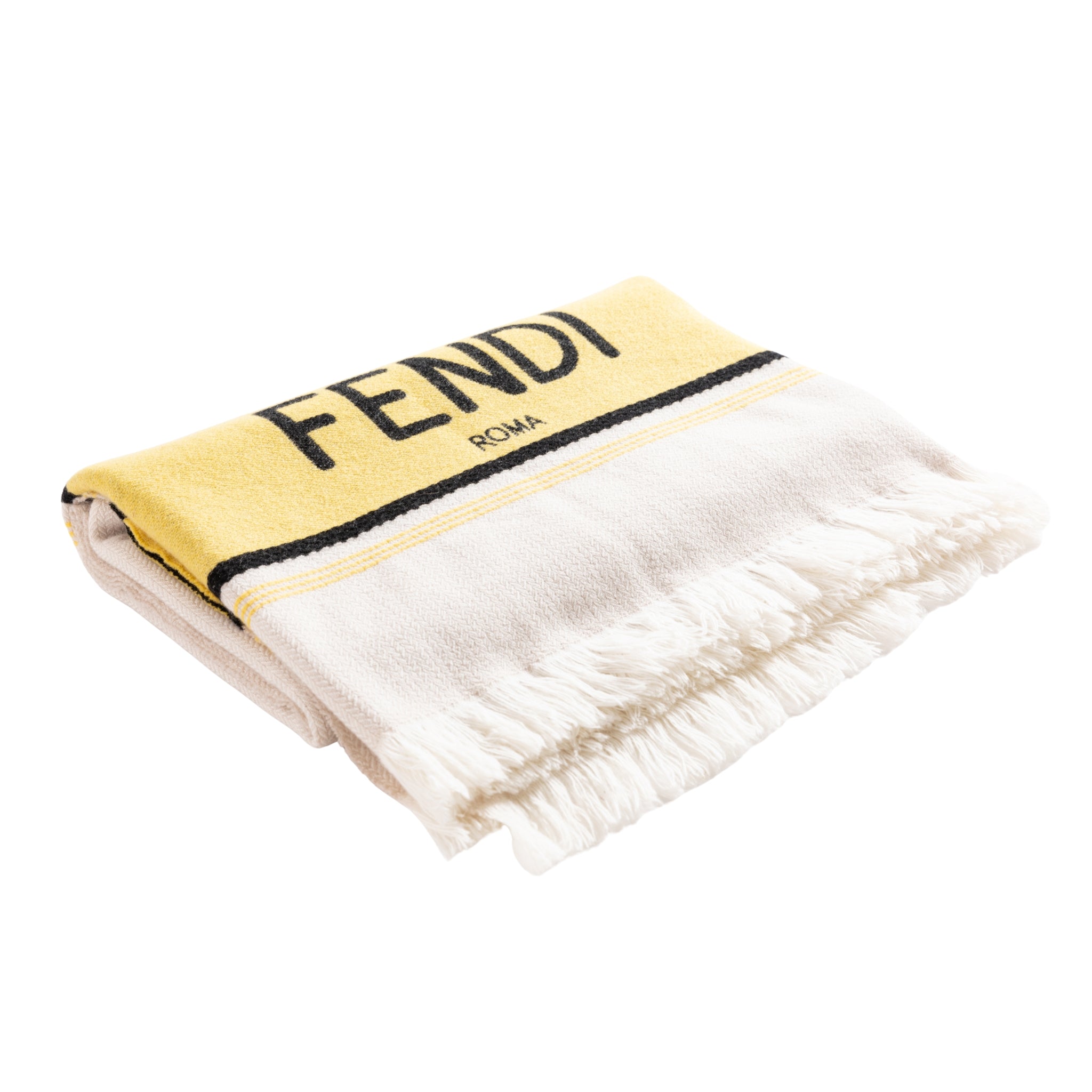 Plaid Bajadera jaune de Fendi casa