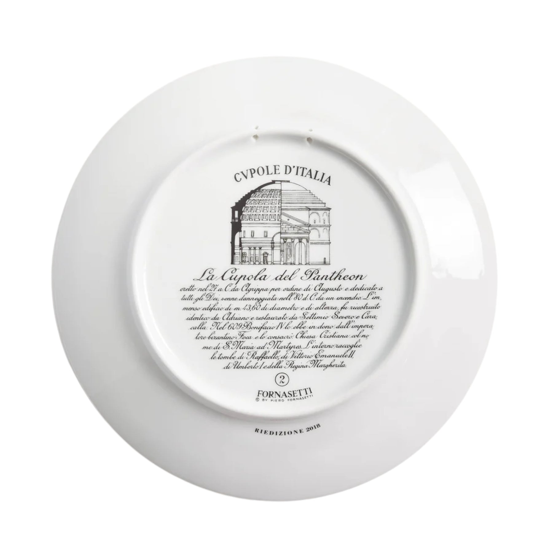 Assiette Cupola Pantheon (Roma) de Fornasetti