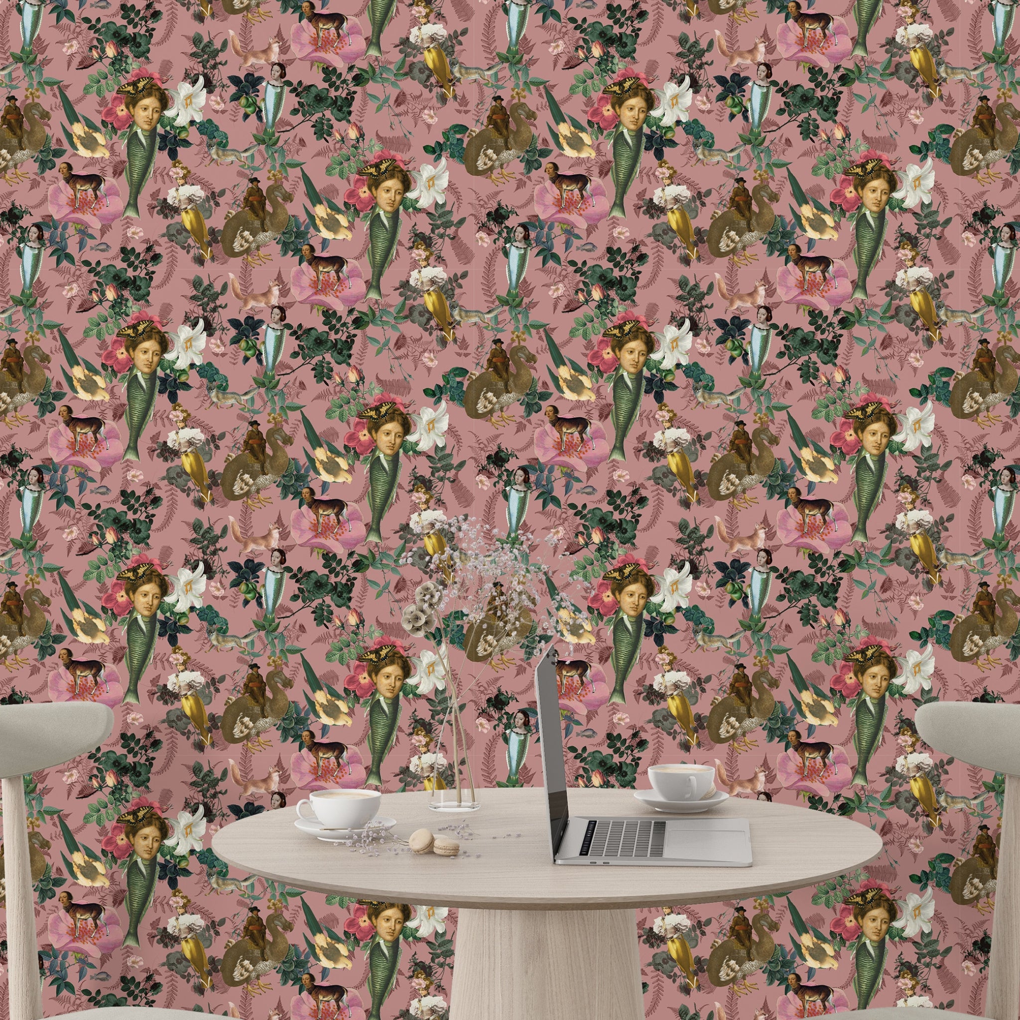 Papier peint Roserie blush de Nomad Design