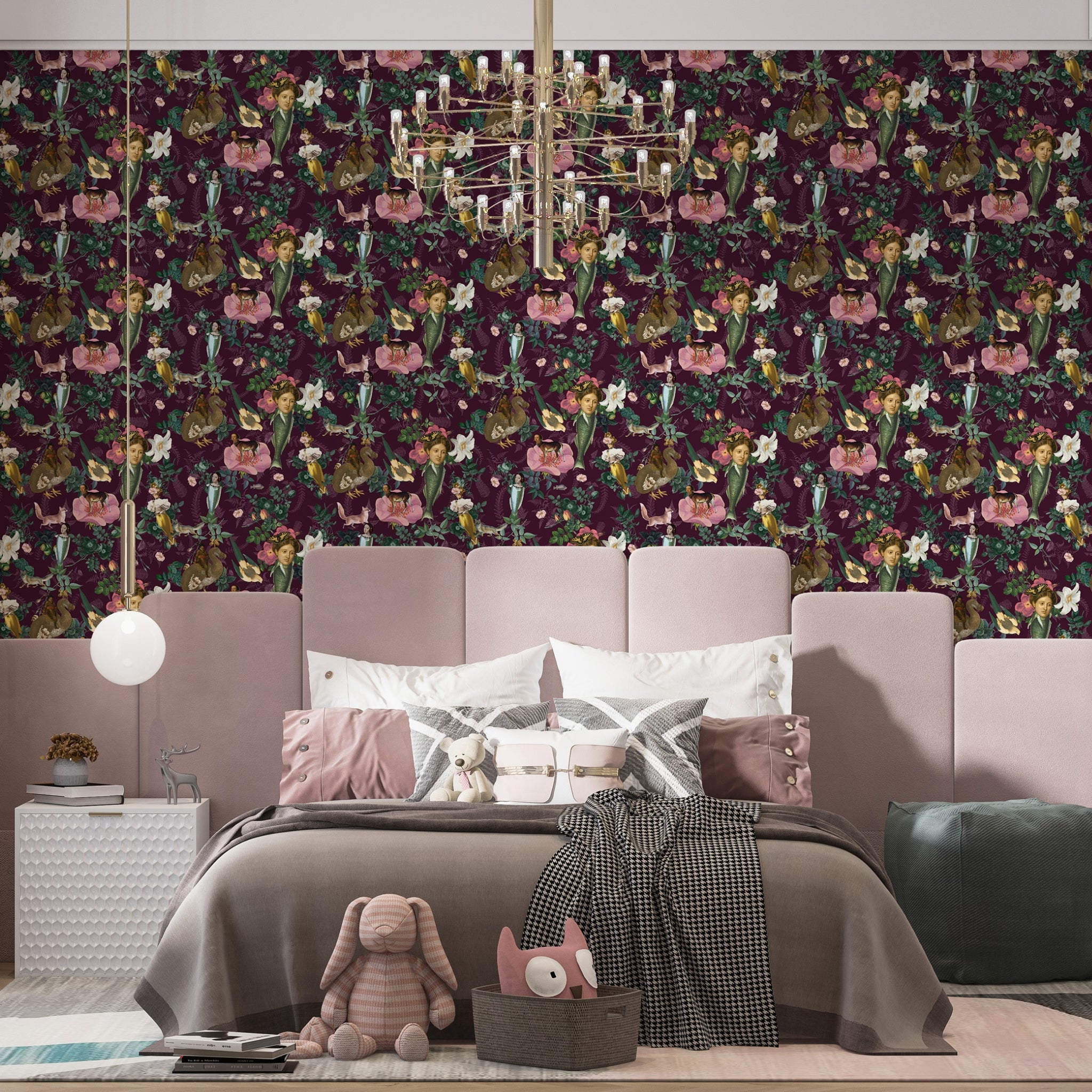 Papier peint Roserie merlot de Nomad Design