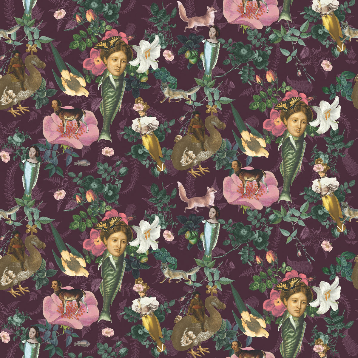 Papier peint Roserie merlot de Nomad Design