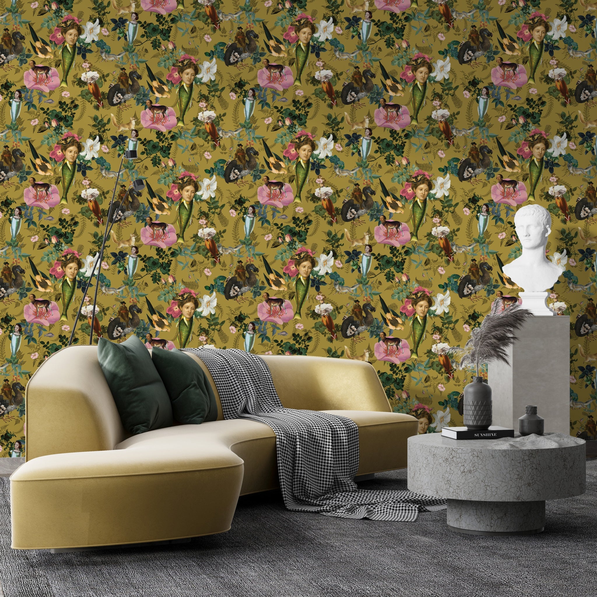 Papier peint Roserie ocre de Nomad Design