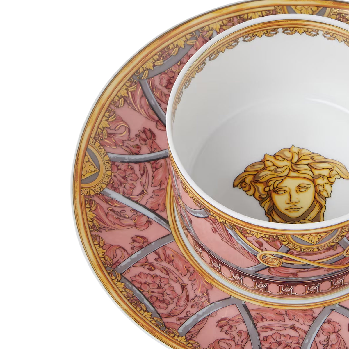 Set de tasse à thé & soucoupe Scala del Palazzo Rosa de Versace Home