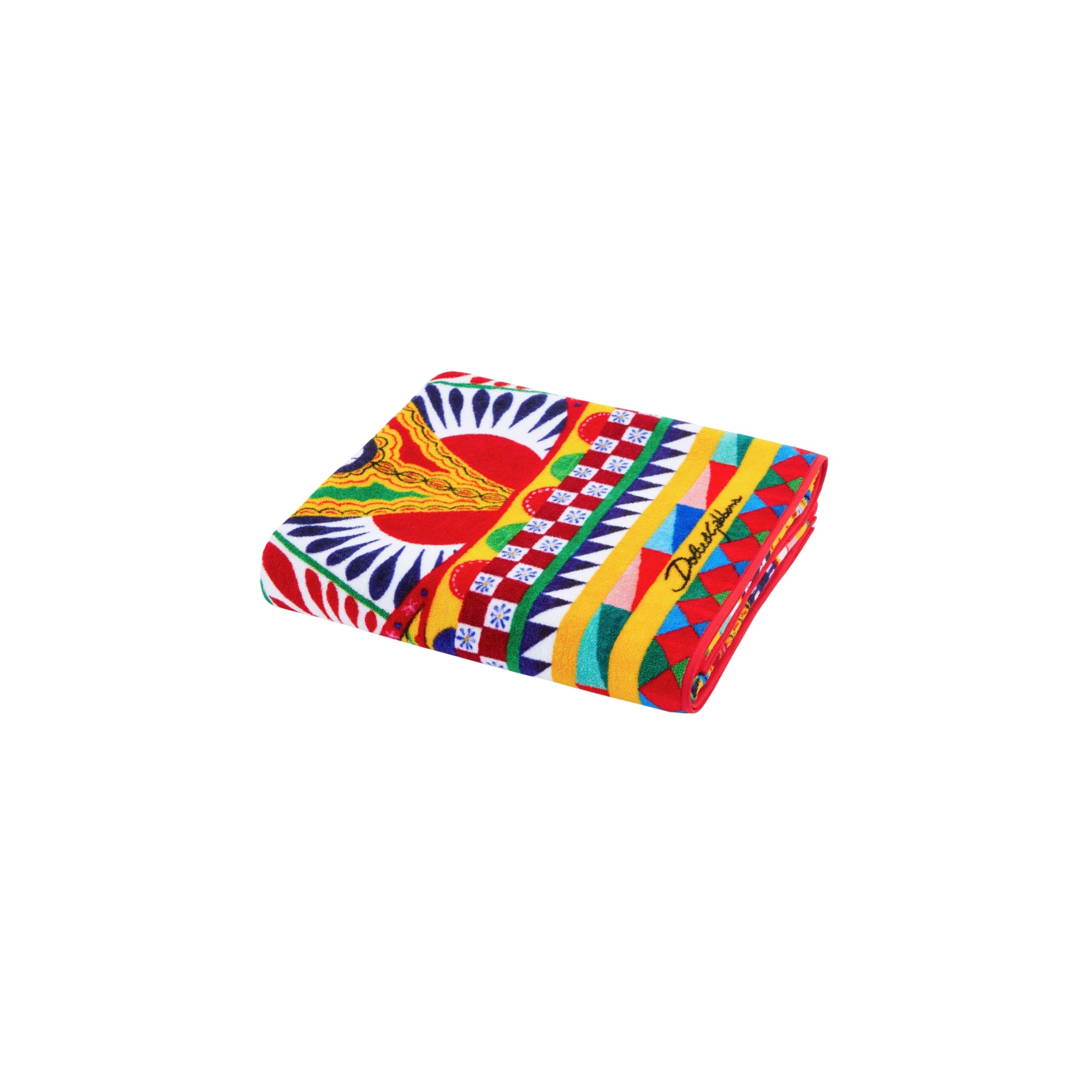 Serviette de bain en coton éponge Carretto Siciliano de Dolce & Gabbana Casa