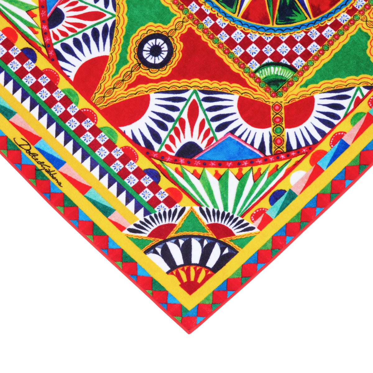 Serviette de bain en coton éponge Carretto Siciliano de Dolce & Gabbana Casa