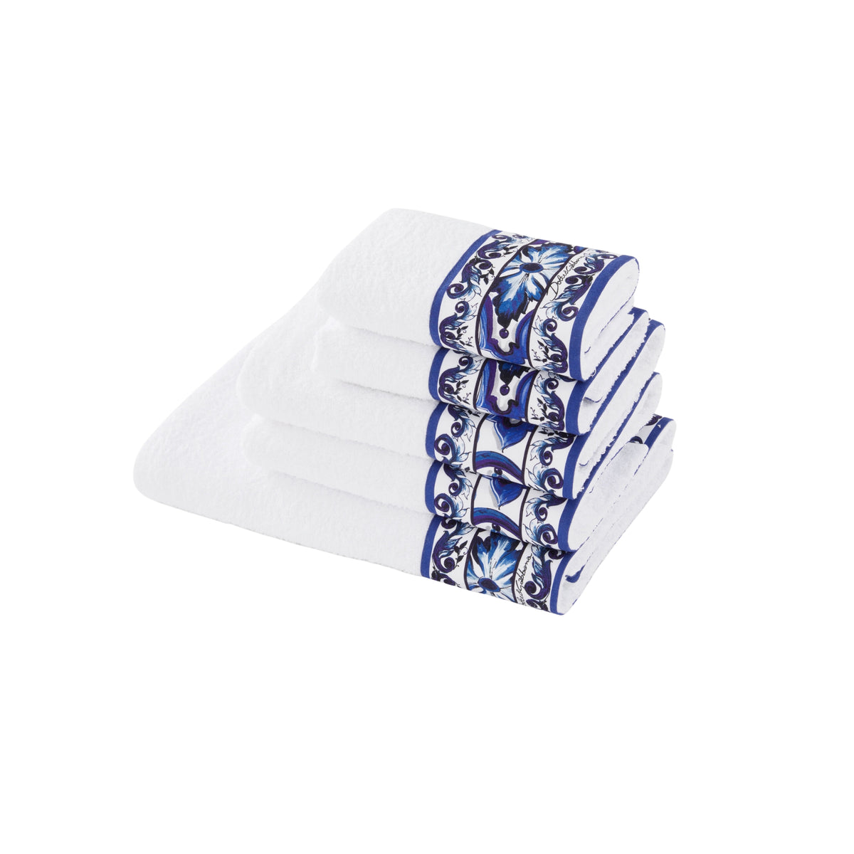 Set de 5 serviettes en coton éponge Blu Mediterraneo de Dolce & Gabbana Casa