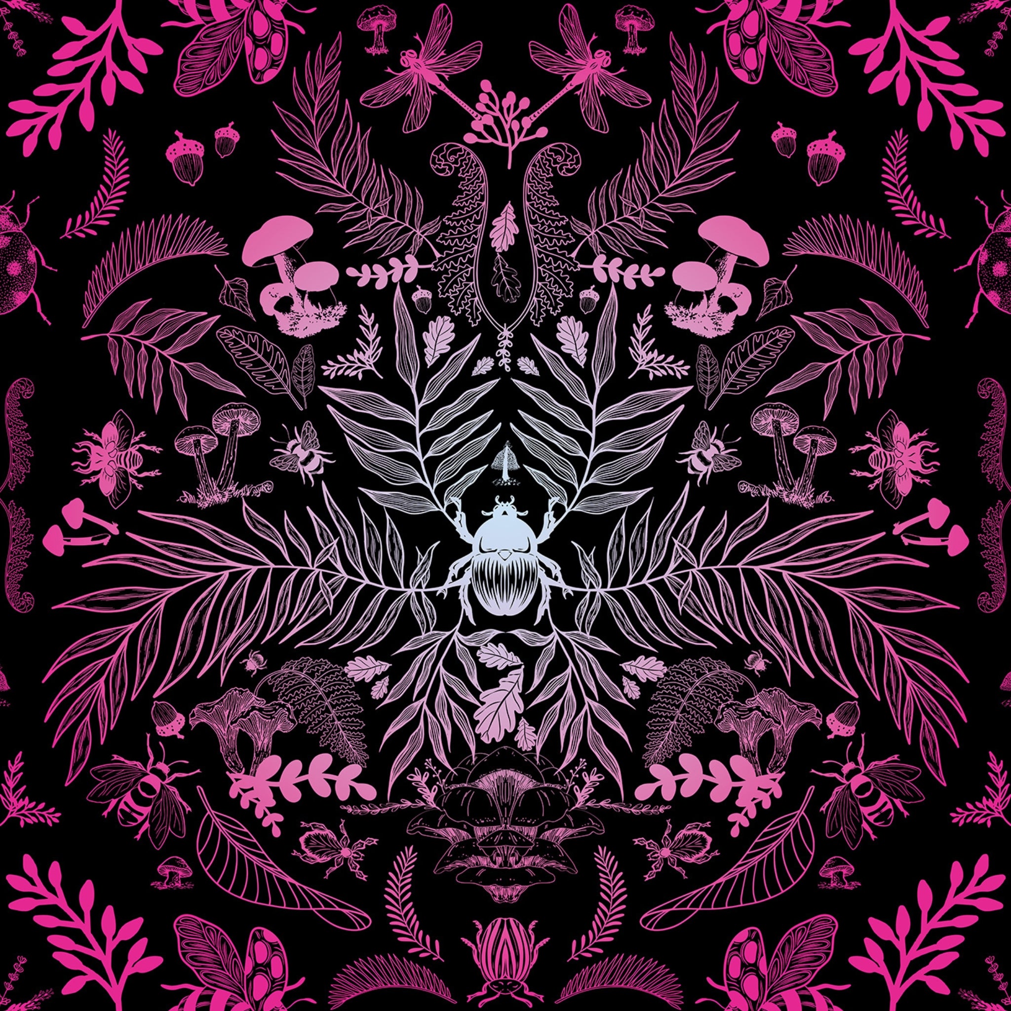 Papier peint Terrarium pink ladybug de Nomad Design