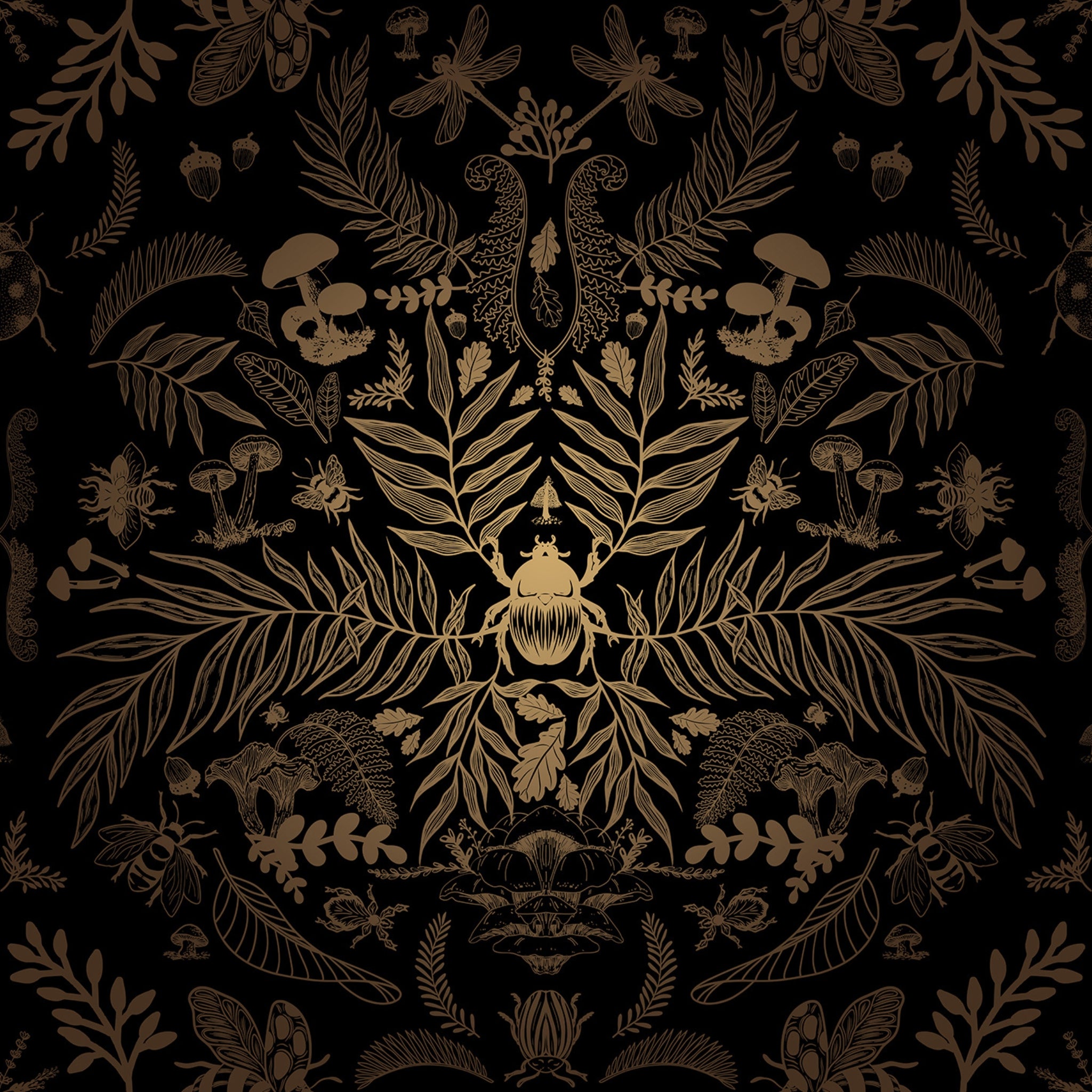 Papier peint Terrarium scarabee doré de Nomad Design