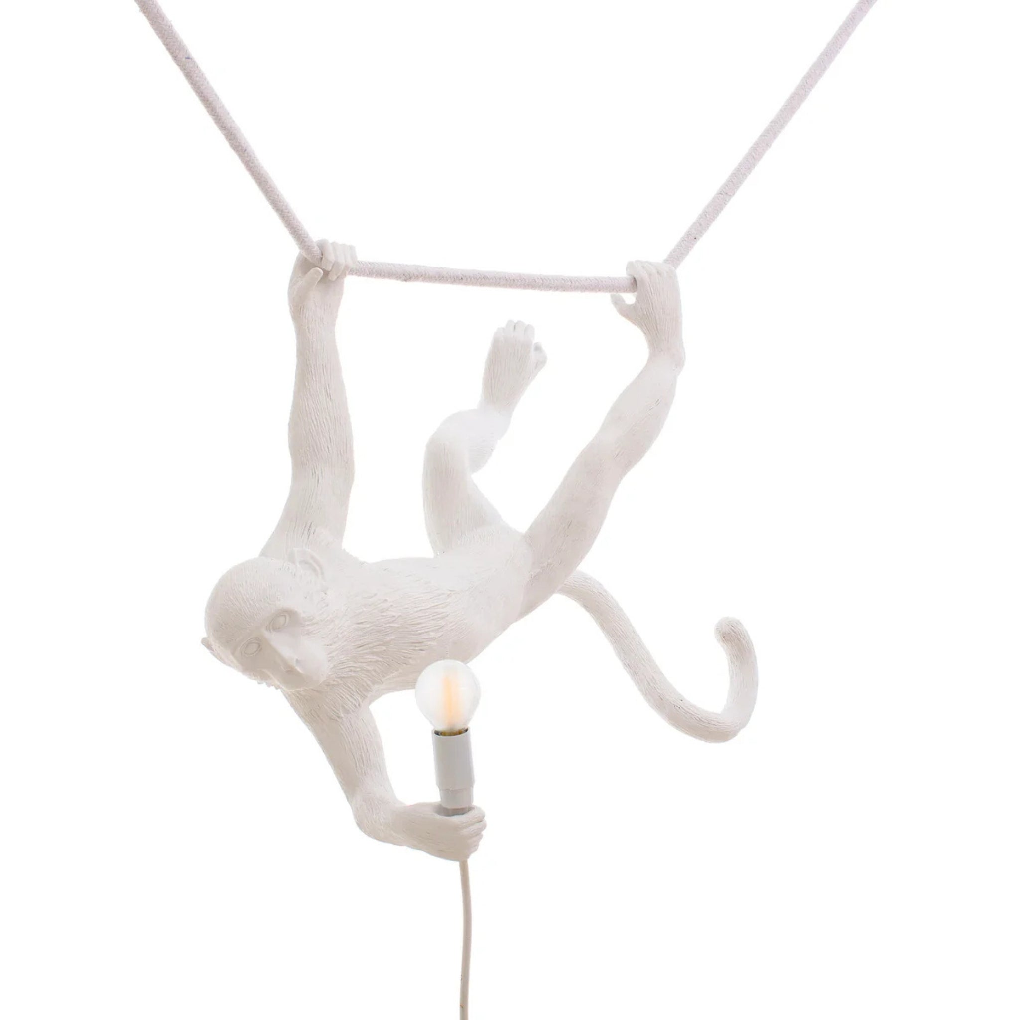 Lampe The Monkey Swing blanche de Seletti