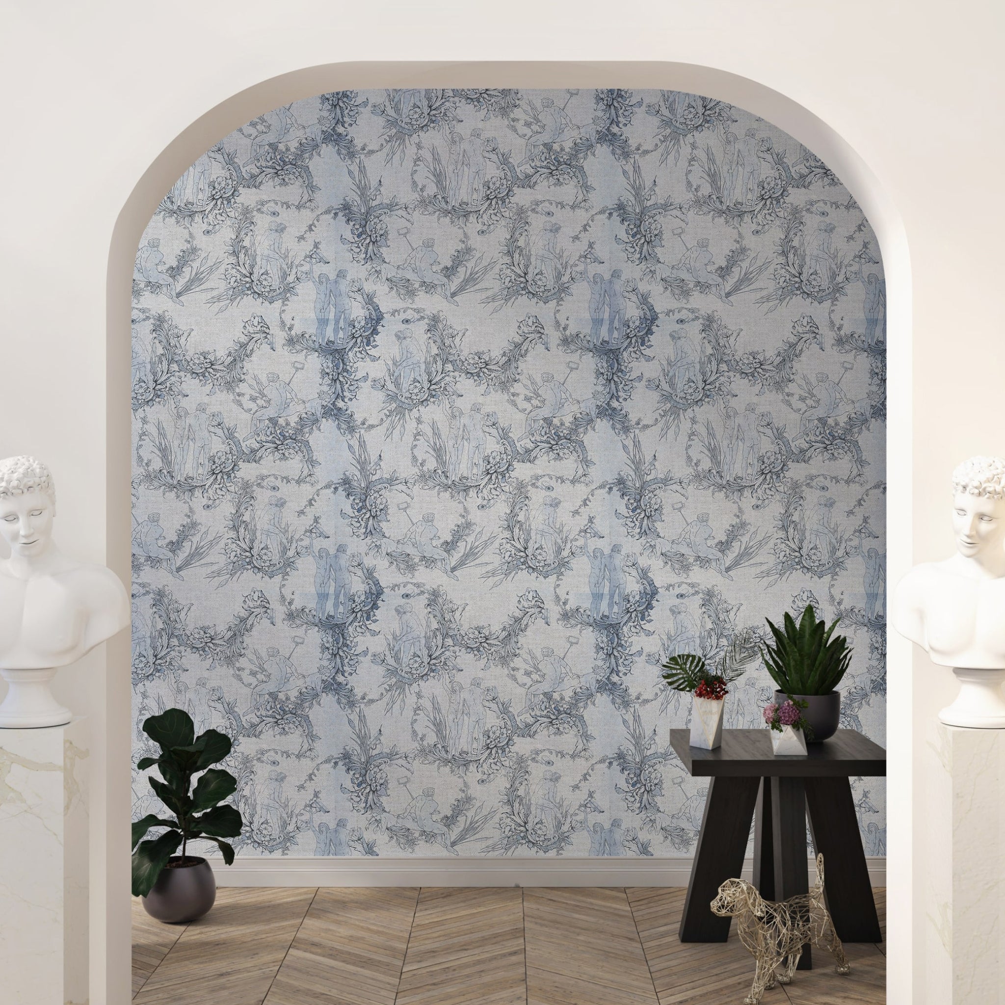 Papier peint Toile de nu bleu antique de Nomad Design