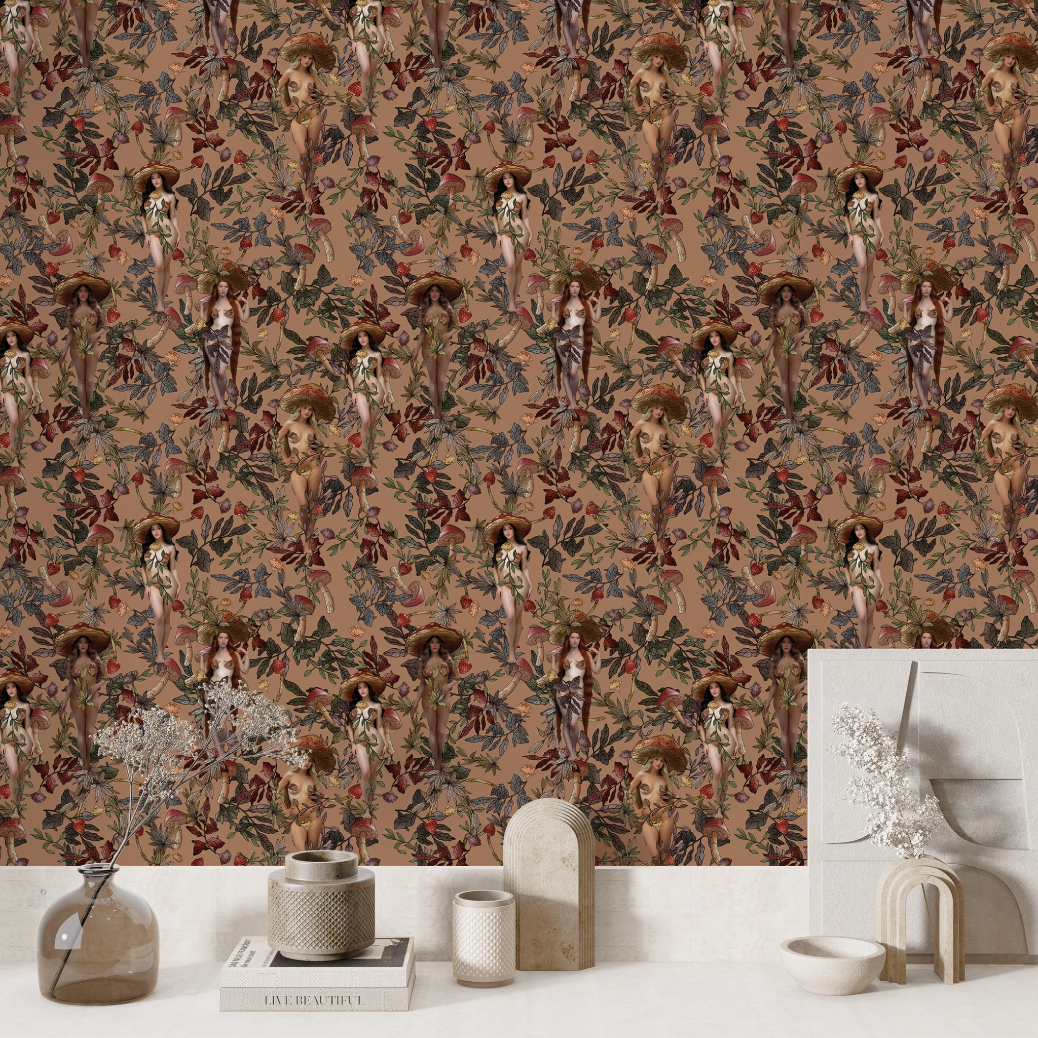 Papier peint Truffine chanterelle de Nomad Design