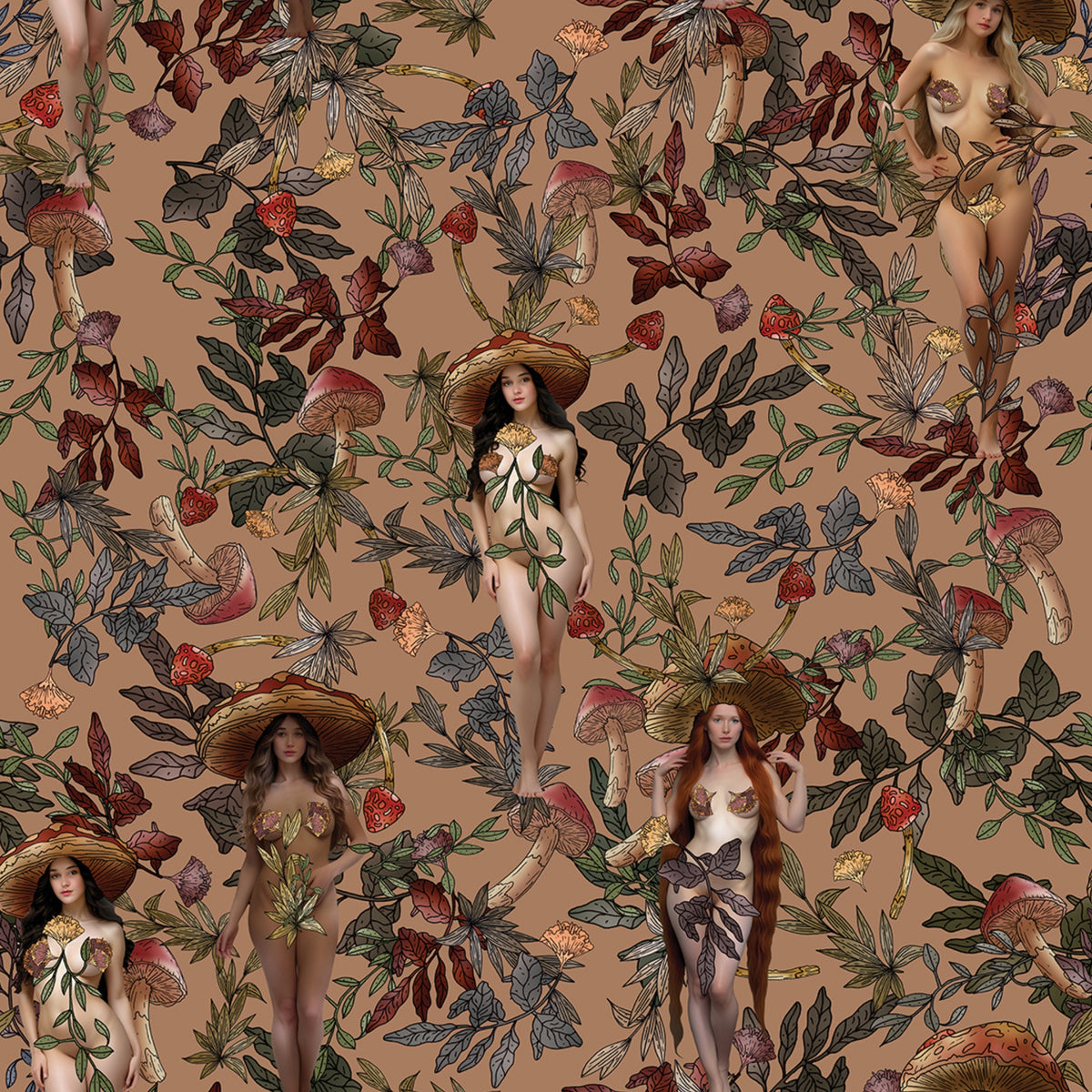 Papier peint Truffine chanterelle de Nomad Design