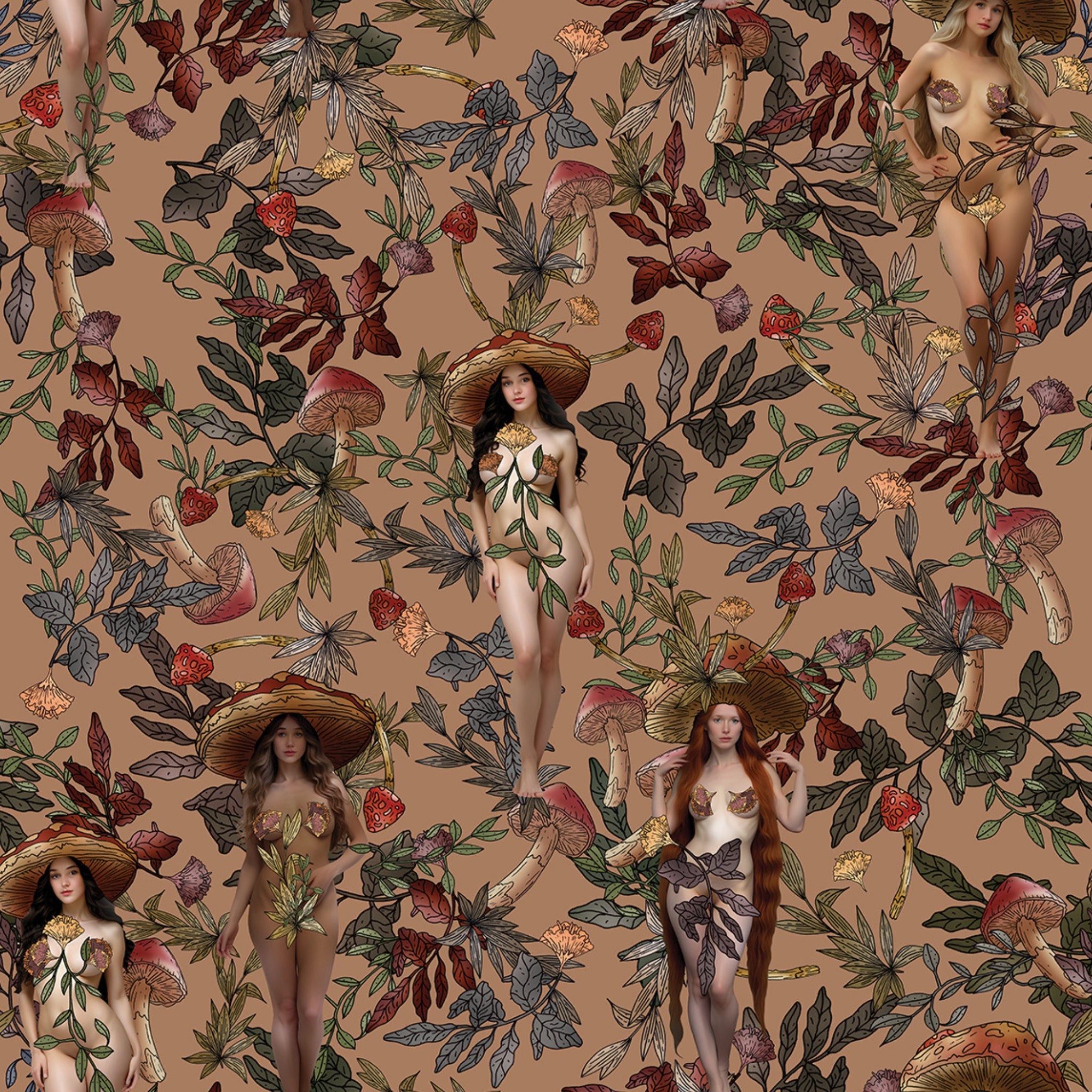 Papier peint Truffine chanterelle de Nomad Design