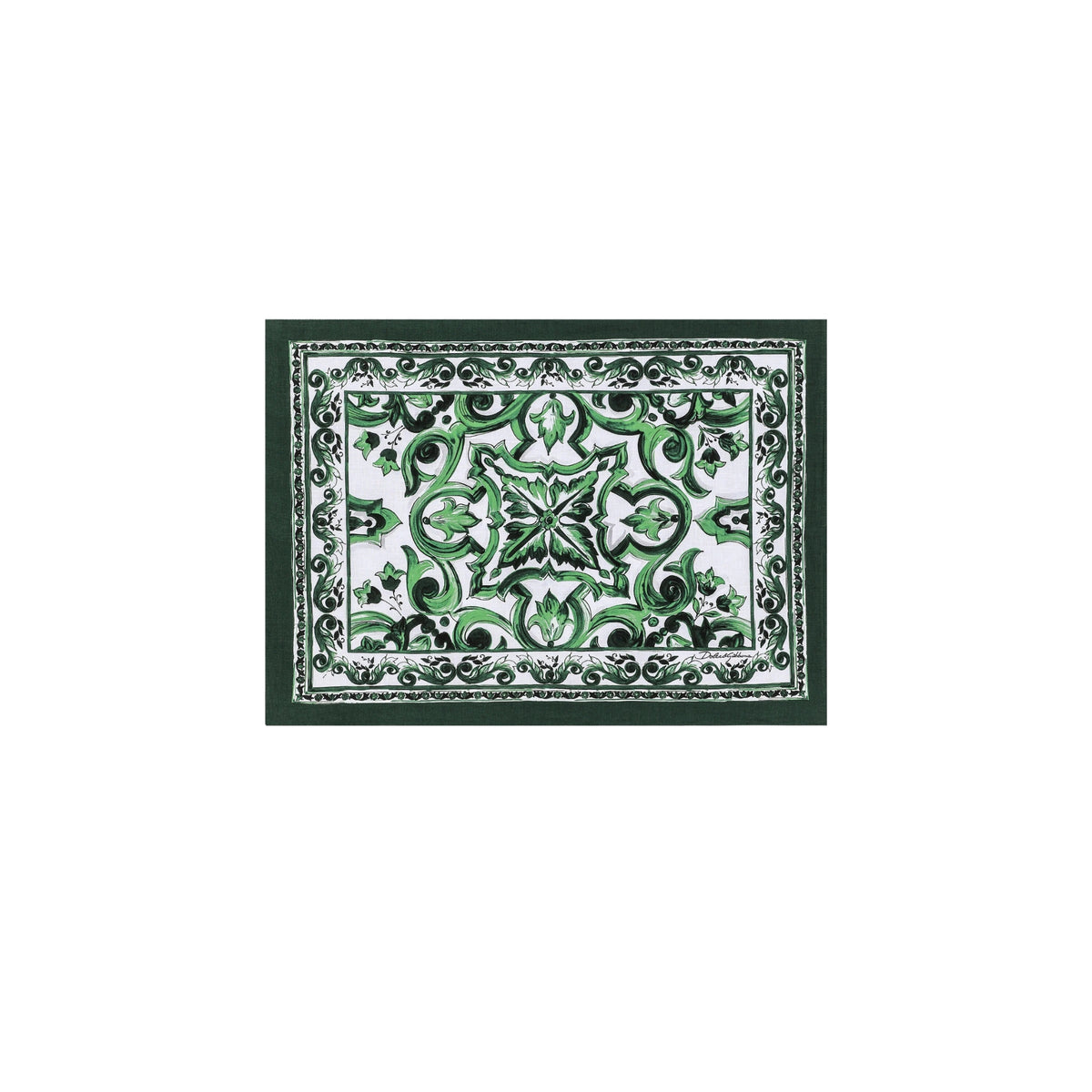 Set de nappe et sous-assiette en lin Verde Maiolica de Dolce & Gabbana Casa