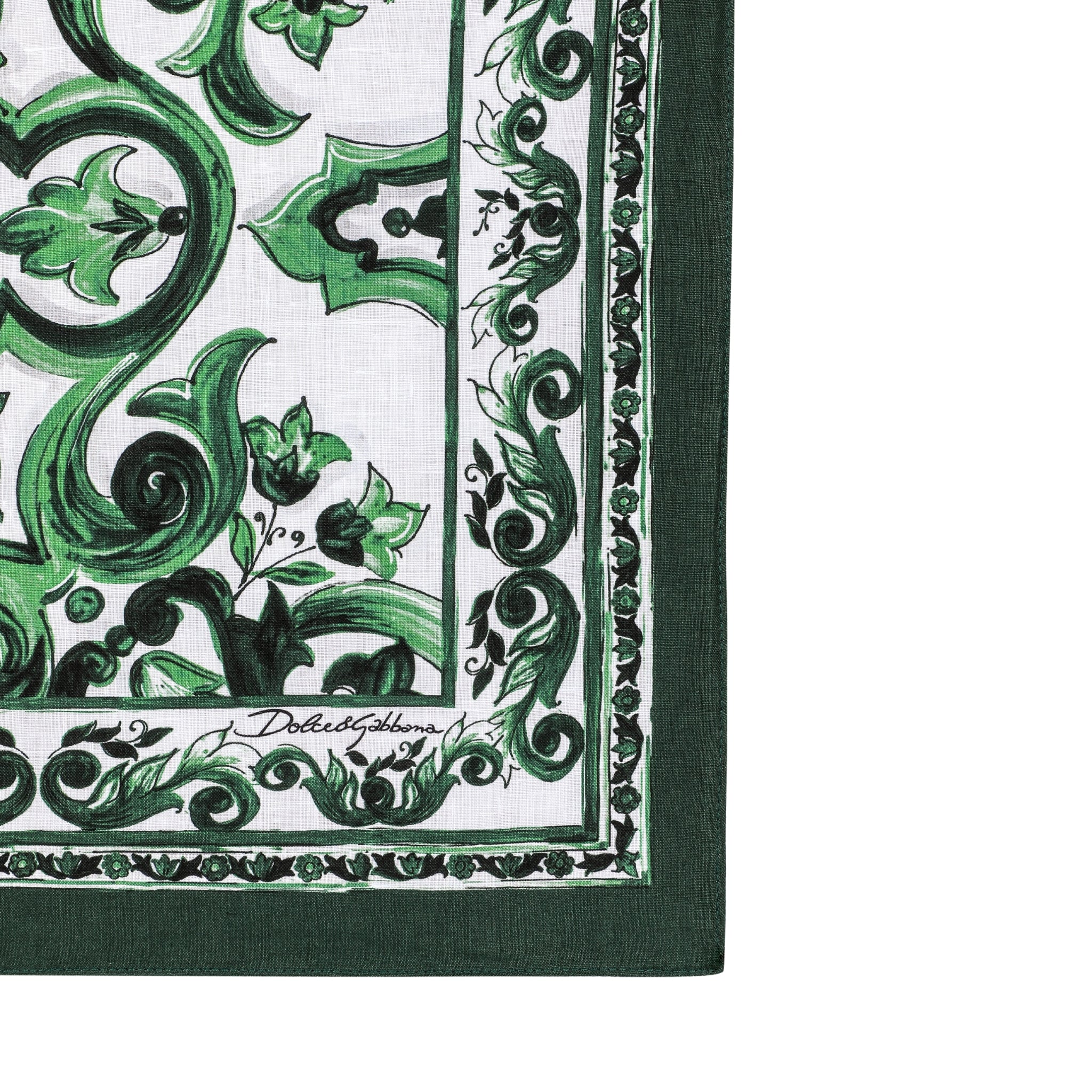 Set de nappe et sous-assiette en lin Verde Maiolica de Dolce & Gabbana Casa