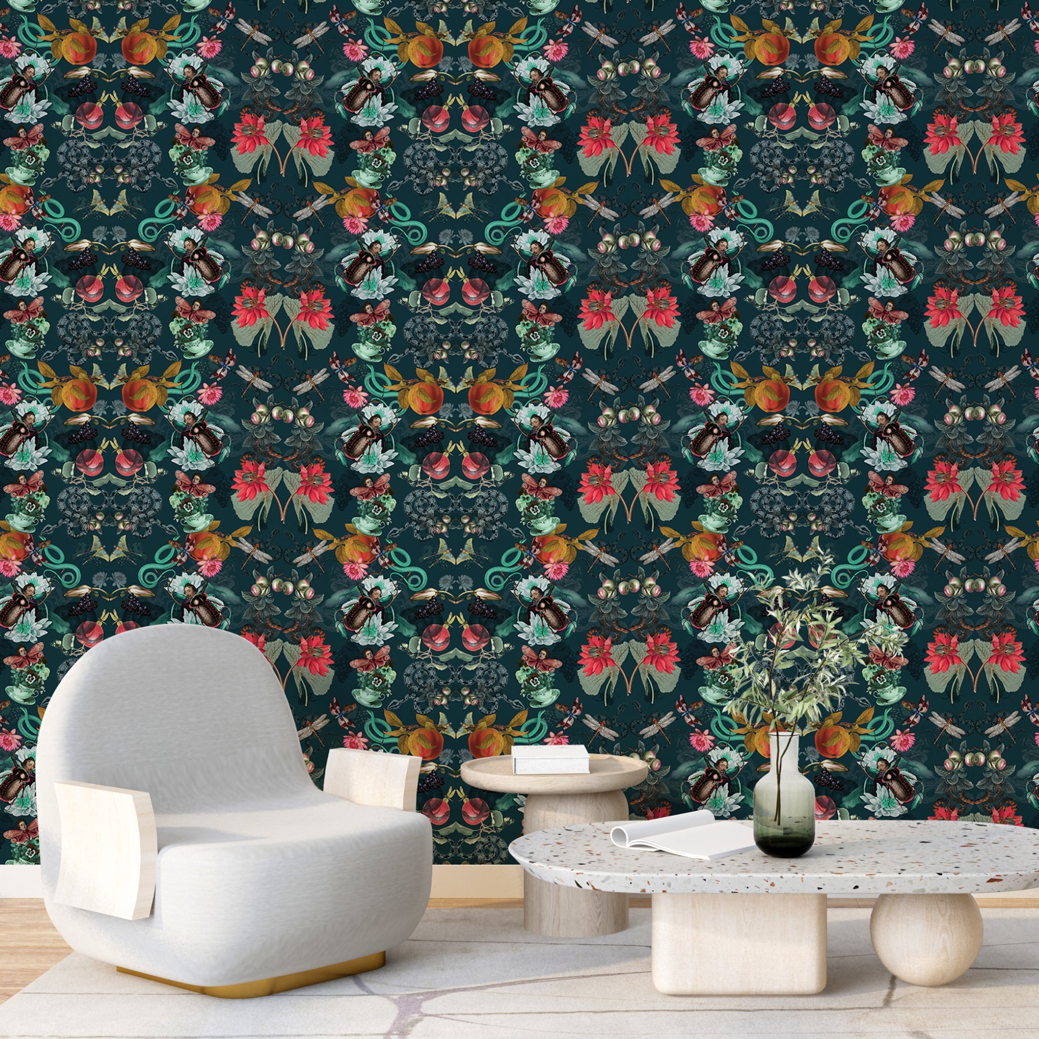 Fusain Chaos Greige Wallpaper by Nomad Design Mural | Maison Territo